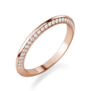 Round Cut Moissanite Two Row Eternity Diamond Wedding Band Mapple Gems